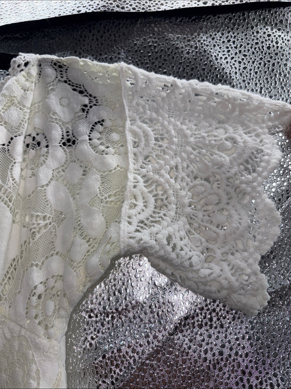Ornella Paris Ivory Lace Crochet Trim Top - Picture 3 of 9